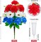 2Bundles Patriotic Artificial Flowers Red White and Blue Flowers 4th of July Flowers Silk Flowers Arrangement